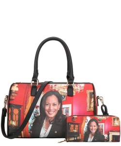 Kamala Harris Satchel Bag With Wallet HB-8369W BLACK